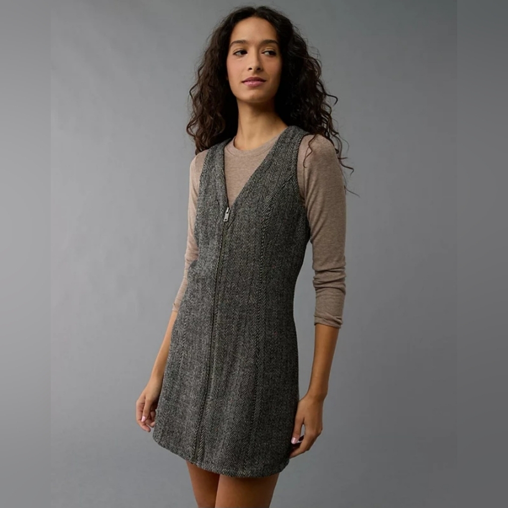 🆕️American Eagle Wool Blend  Zip-Up Mini Dress Size L